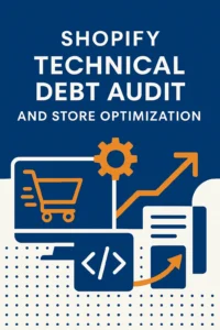 Illustration showing Shopify store optimization and audit process