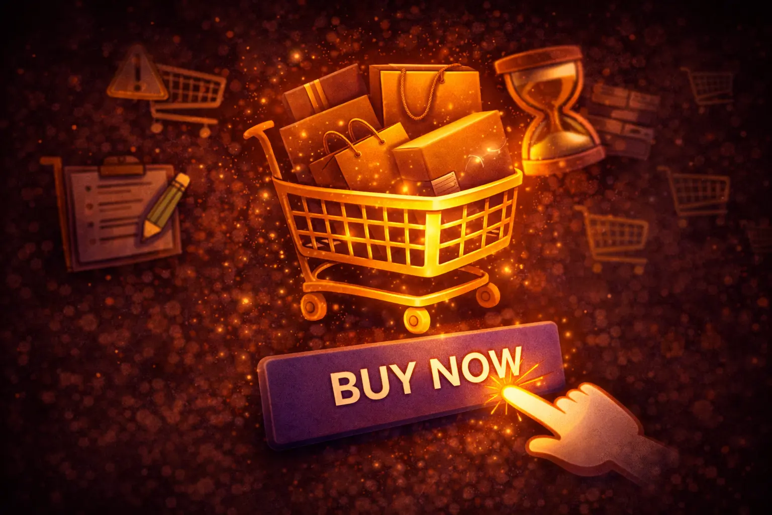 Cognito-branded featured image showing a glowing shopping cart and buy now button representing how one-click checkouts reduce cart abandonment and increase conversions.