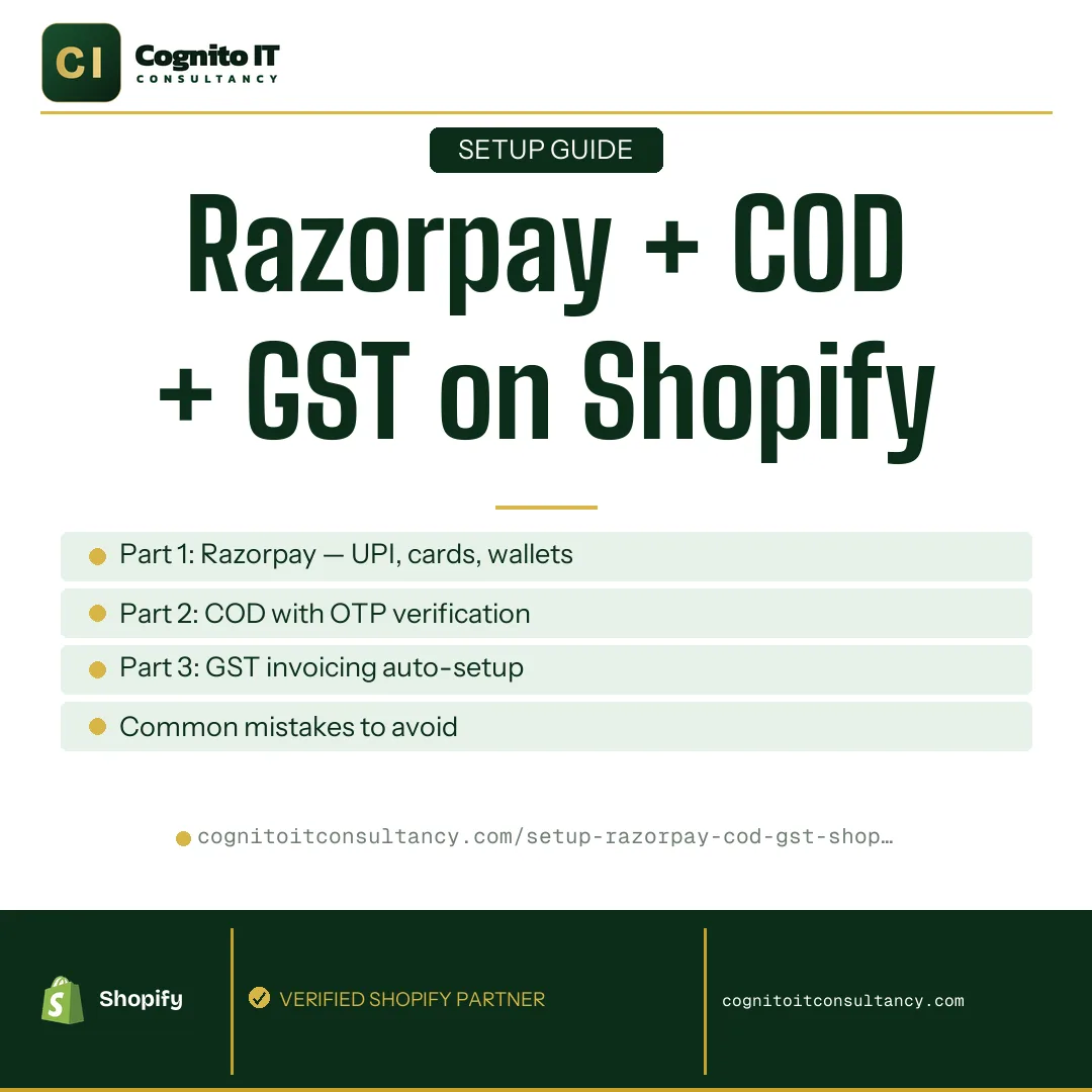 How to Set Up Razorpay, COD and GST on Your Shopify Store — Cognito IT Consultancy | Shopify experts Bangalore
